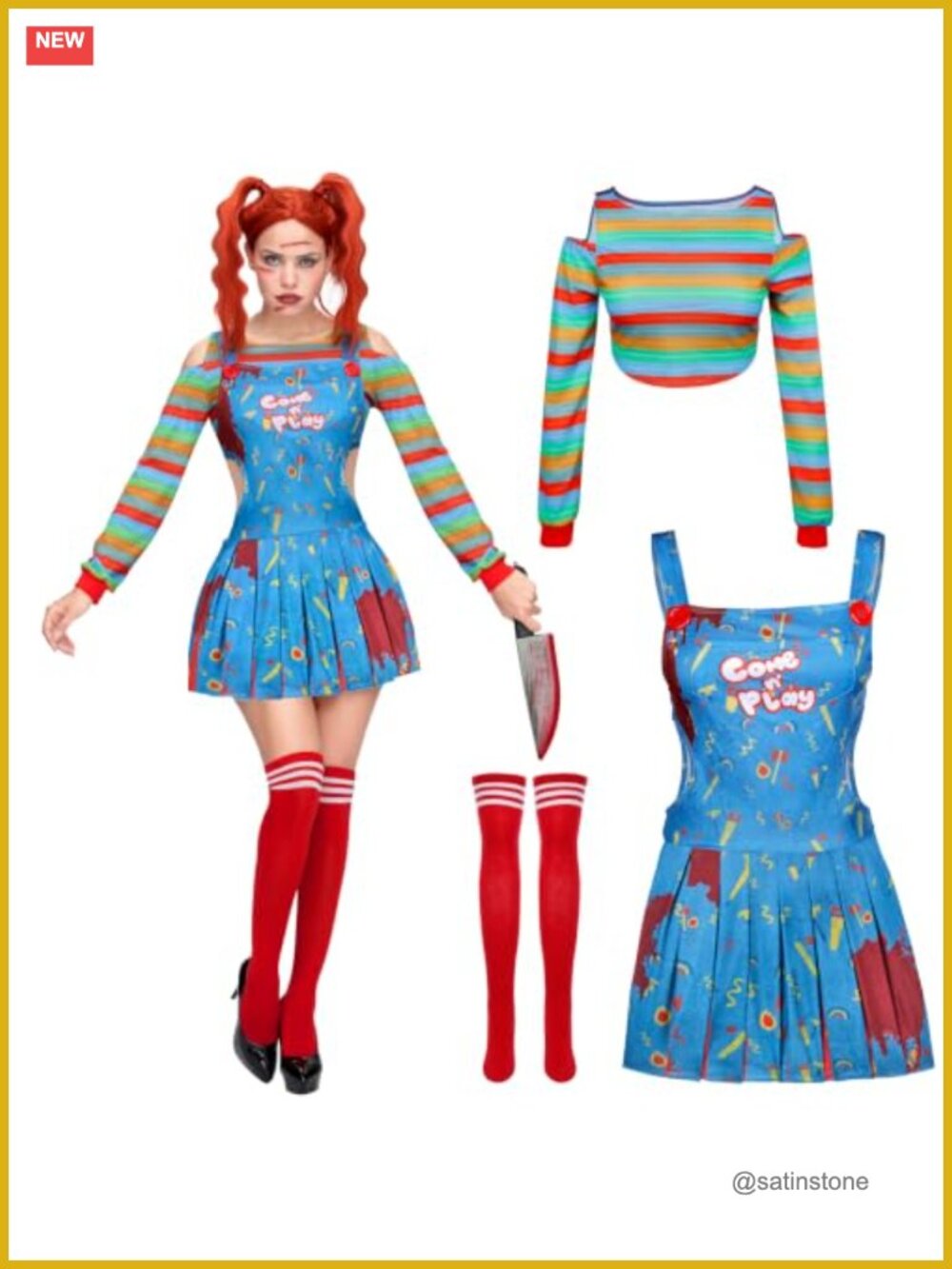 Spooktacular Creations Killer Doll Costume Women Creepy Doll Dress